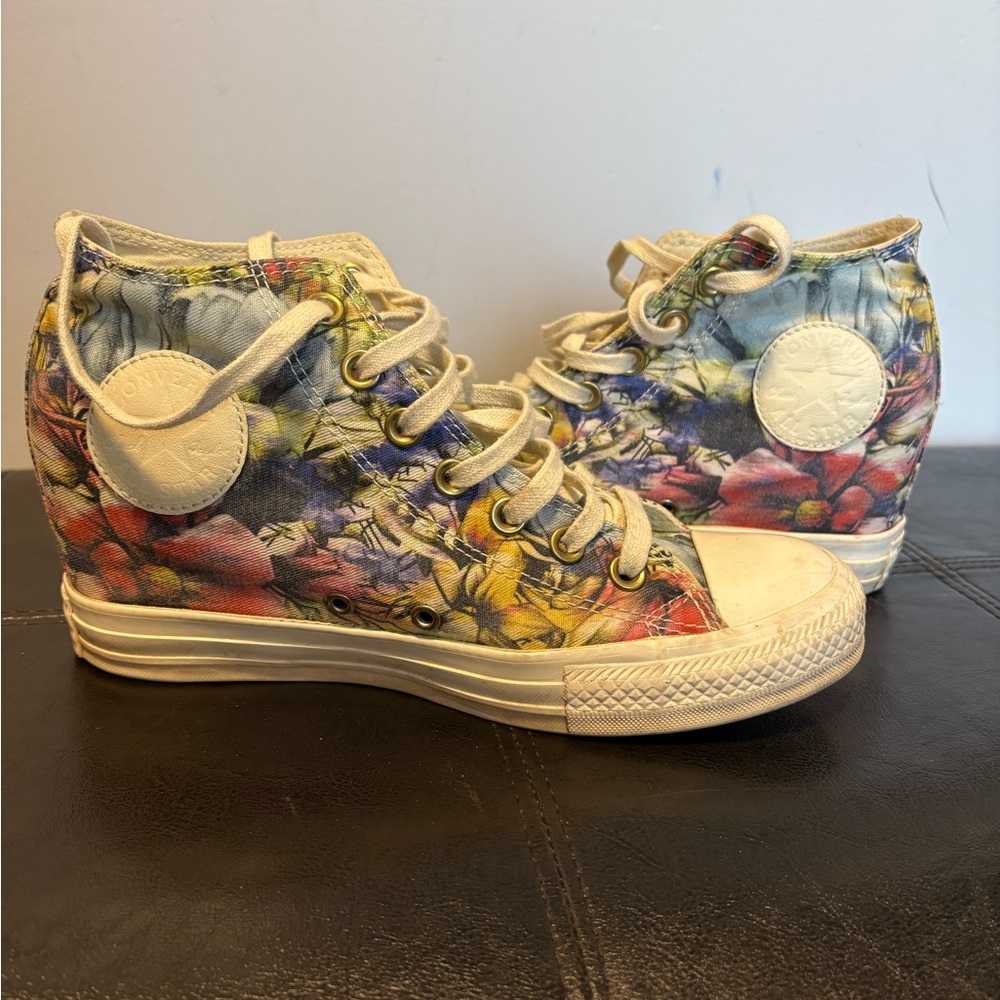 Converse Hidden Wedge Multicolor Floral High-Top Sneakers